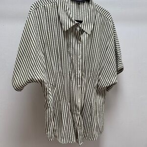Marc New York Black and White Striped Casual Shirt women